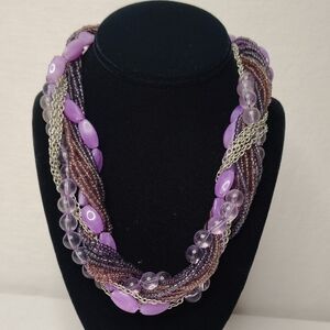 Purple Multi Strand Necklace